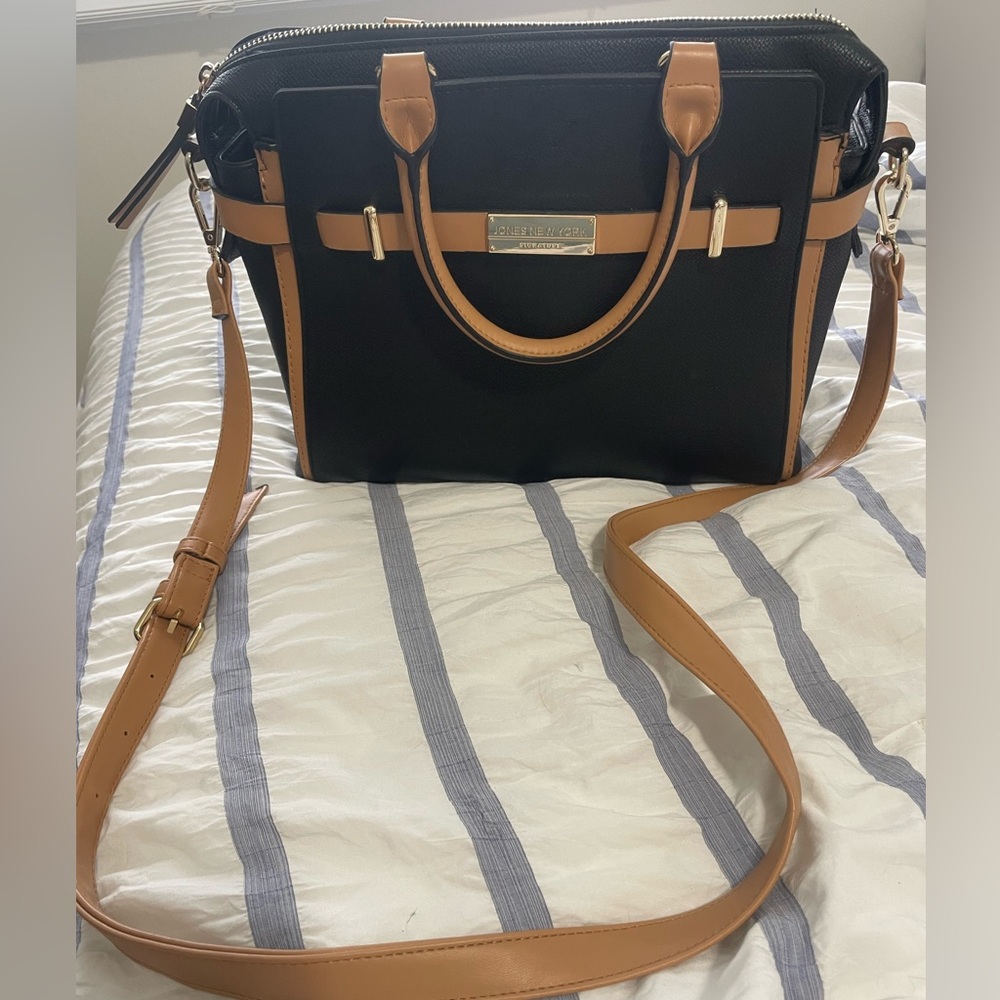 Jones New York Black and Tan Satchel
